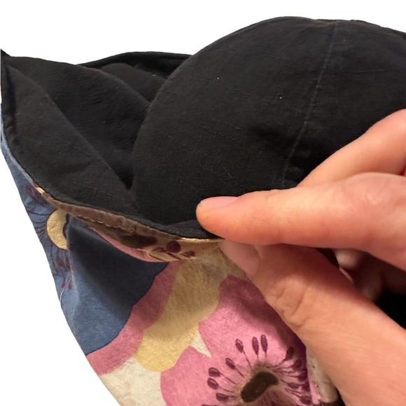 Large rim bucket sun hat floral, reversible to black - Picture 4 of 4